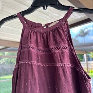 LOFT Plum Sleeveless Blouse